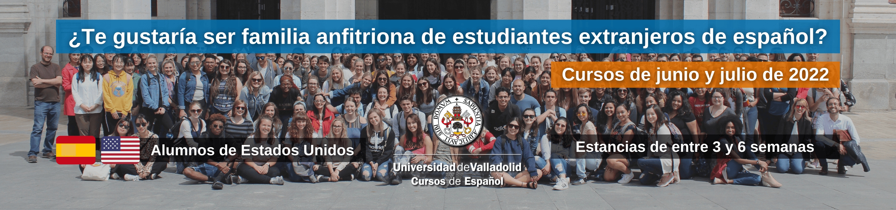 Banner de familias anfitrionas acogida de estudiantes extranjeros espanol Universidad de Valladolid