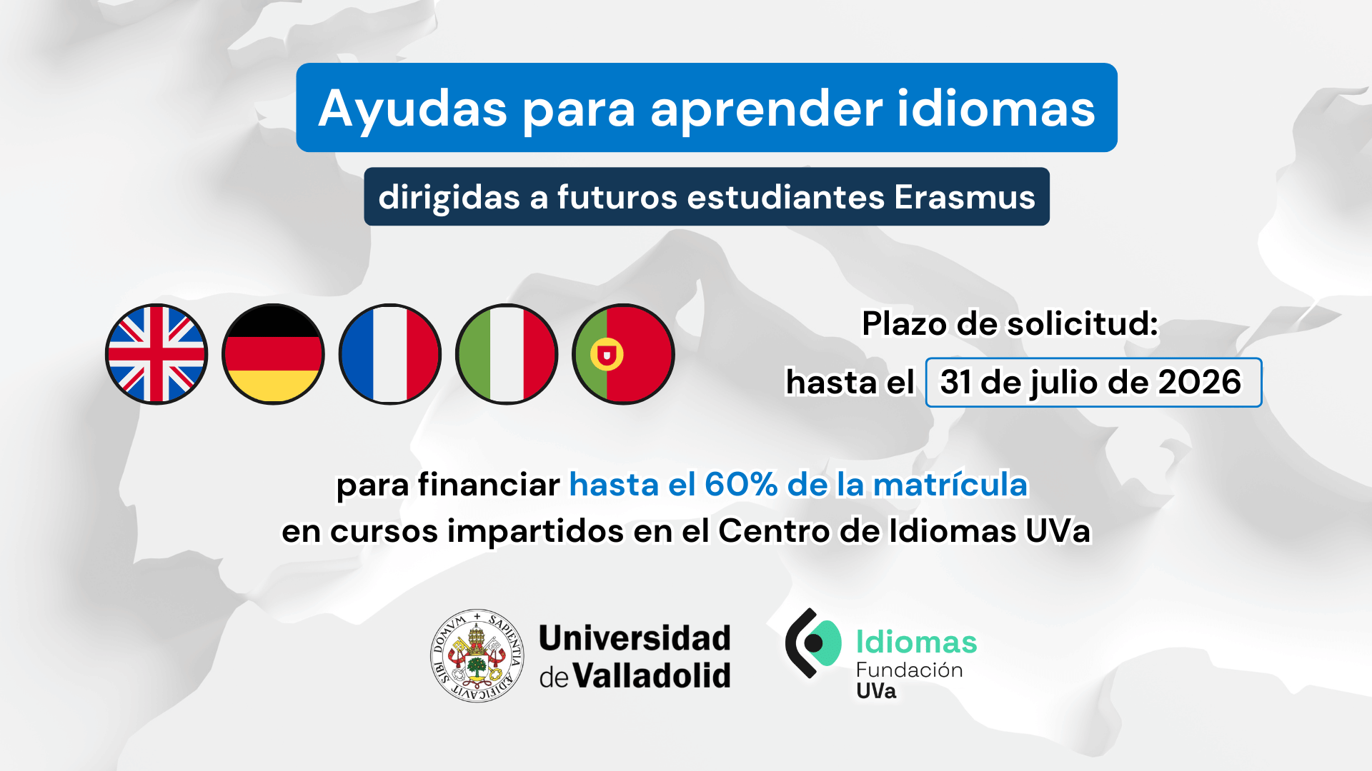 Ayudas para aprender Idiomas futuros Erasmus Universidad de Valladolid 2026 2027